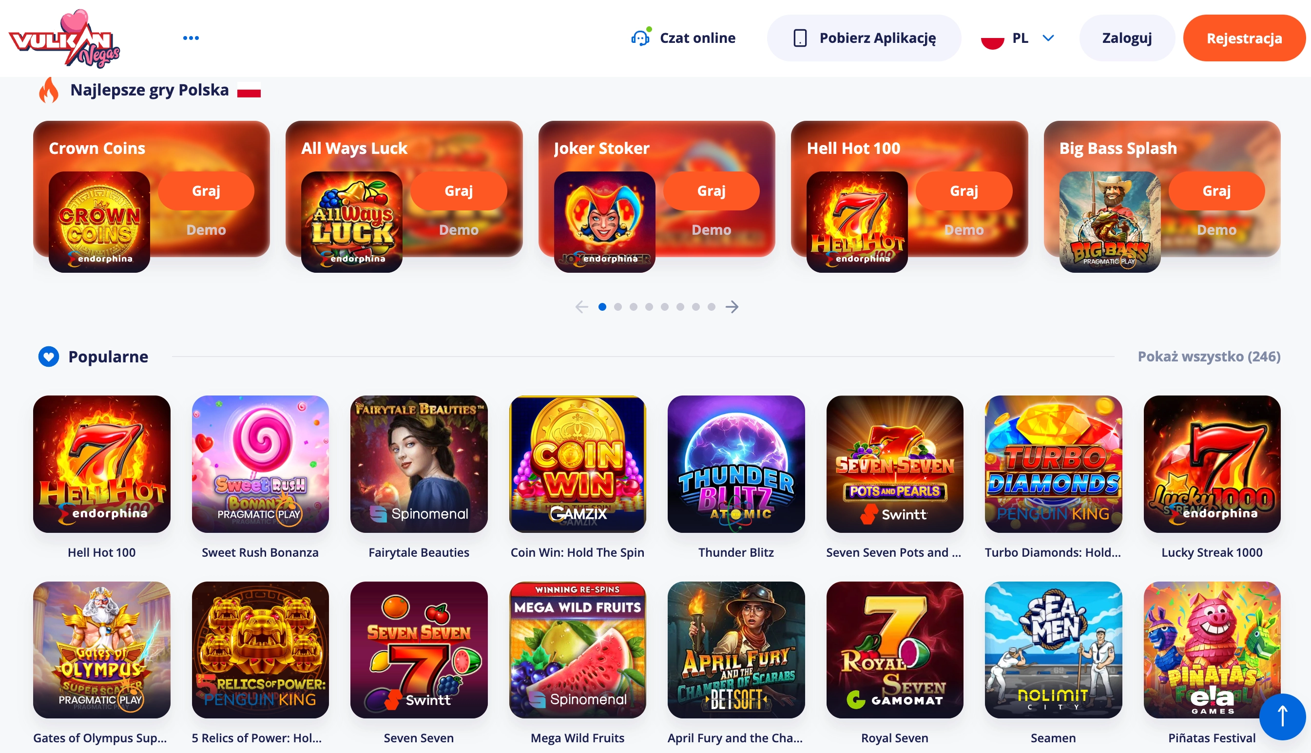 Najlepsze gry w Vulkan Vegas Casino